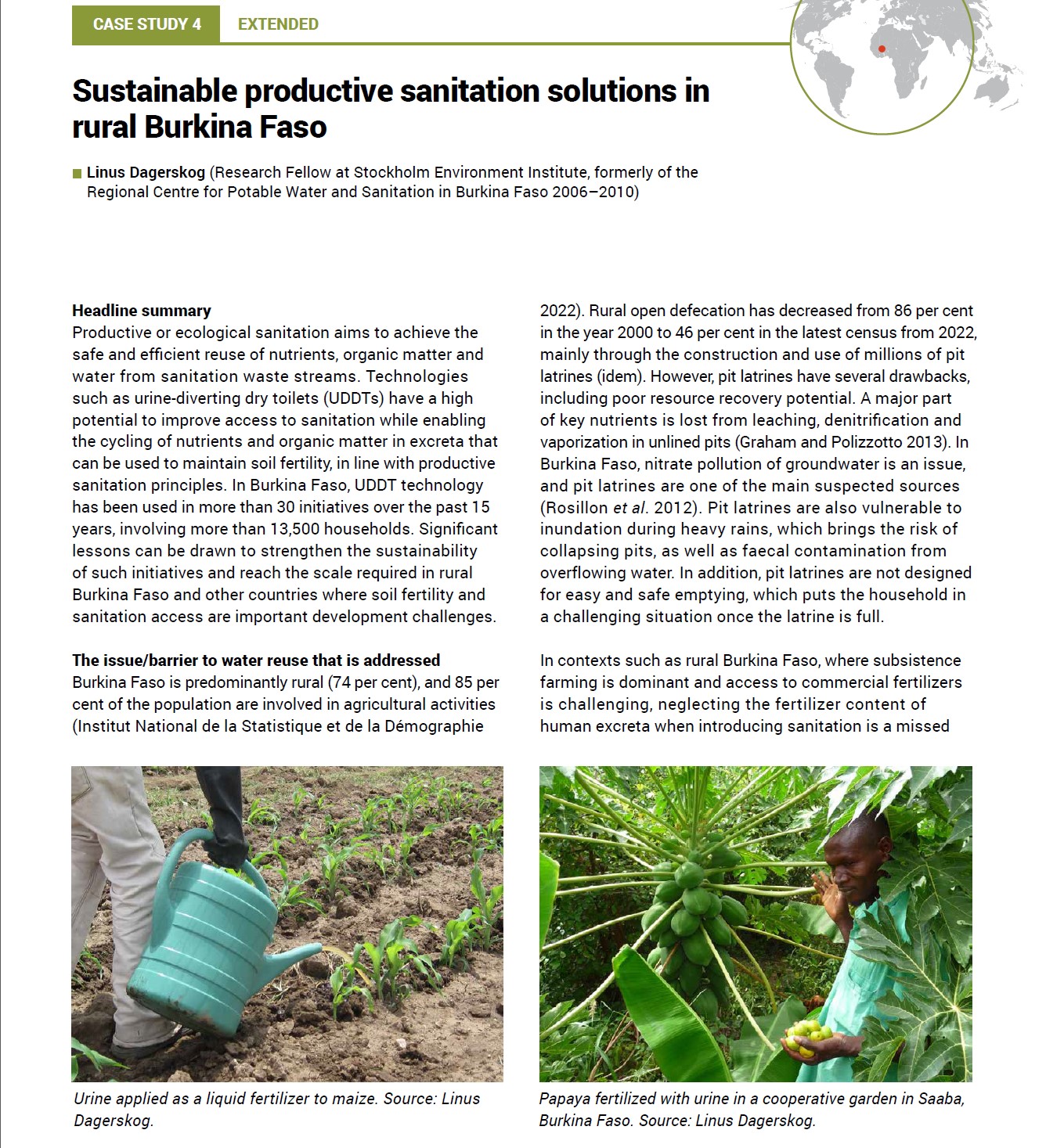 Case Study 4: Sustainable productive sanitation solutions in rural Burkina Faso