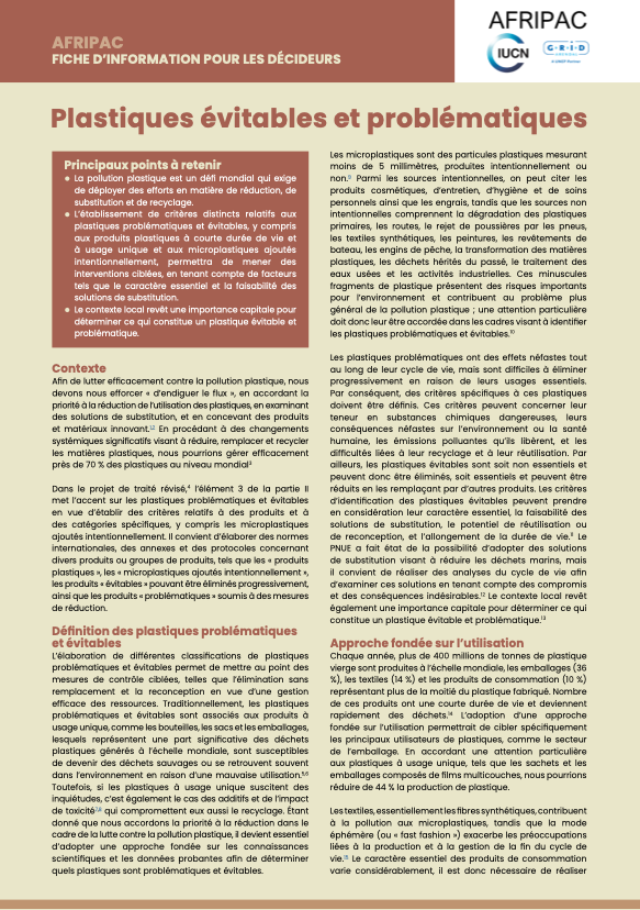 Plastiques évitables et problématiques (FR)