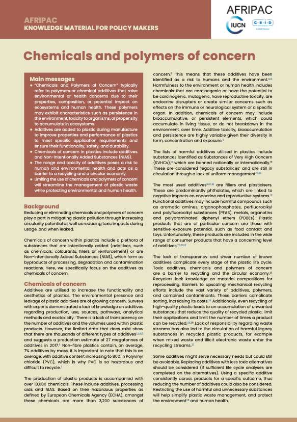 Chemicals and polymers of concern (EN)