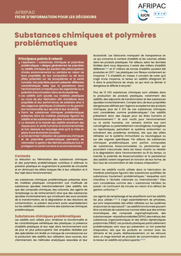 Substances chimiques et polymères problématiques (FR)