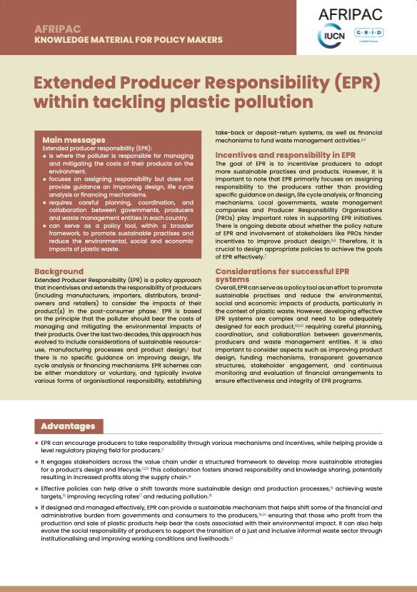 Extended Producer Responsibility (EPR) within tackling plastic pollution (EN)